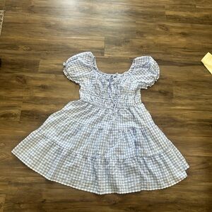 SHEIN Blue and White Casual Dress with Elegant Design